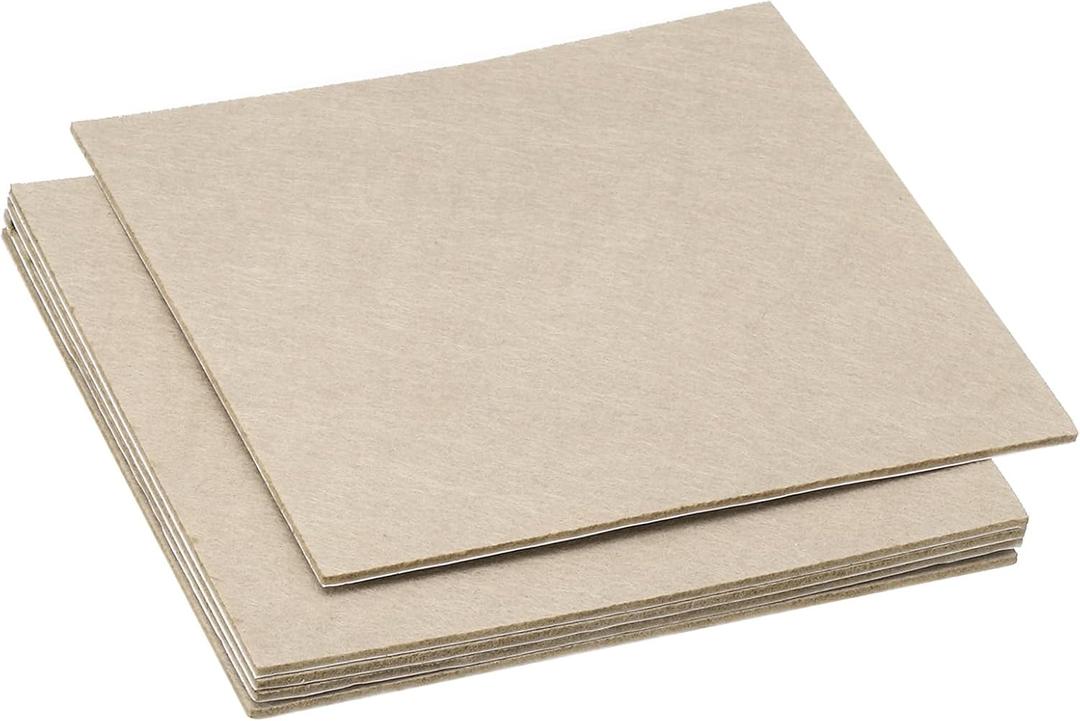 PATIKIL 10x10 Inch Lamp Base Felt, 5Pack 2mm Thickness Square Felt Furniture Pad Soft Adhesive Non-Slip Anti-Scratch Backed Felt for Lamp Furniture DIY Craft, Beige