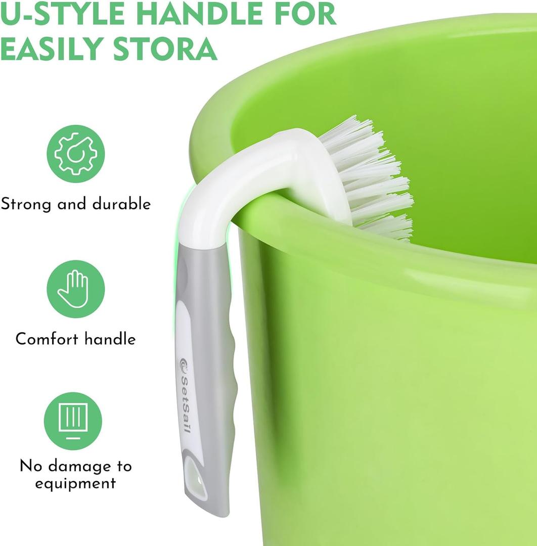 SetSail Scrub Brush, Heavy-Duty Scrub Brushes for Cleaning with Stiff Bristles Cleaning Brush for Shower, Bathroom, Carpet, Kitchen and Bathtub Scrubber - 1 Pack