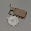 ZVE for iPhone 15 Pro Max Wallet Case, Crossbody Card Holder Phone Purse for Women, RFID Blocking Zipper Leather Cover with Wrist Strap for iPhone 15 Pro Max (6.7 inch)- Beige