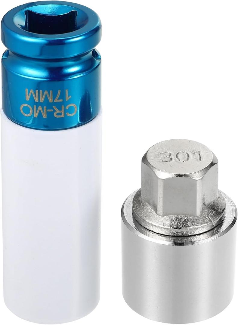 uxcell Vehicle 1 Set 301 Wheel Lock Lug Nut Anti Theft Lug Nut Screw Removal Socket Key for Mercedes Benz Wheel Lock Key with Protector Nut Socket
