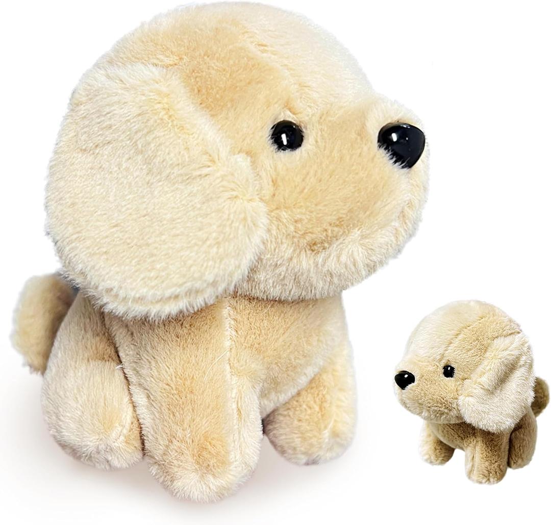 Cute Dog Stuffed Animals for Girls and Boys, Mini Kawaii Puppy Plushies Toy, Puppy Plush Toys Kids Keychain, Small Stuffed Animal for Kids and Toddlers Party Favors, Classroom Prizes (Light Brown)