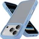 2 x PinLiSheng Matte Case for iPhone 17 Pro Max Case,Shockproof Protective Hard Back Slim Phone Case,Frosted Translucent Back Phone Cover, Anti-Fingerprint - Light Blue