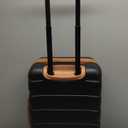 Flight Knight 24x16x10 Expandable Carry On Suitcase Hardside TSA Lock USB C Lightweight Luggage Silent Double Spinner Wheels Maximum Overhead Carry-On Bag For Virgin South West Approved Black/Tan