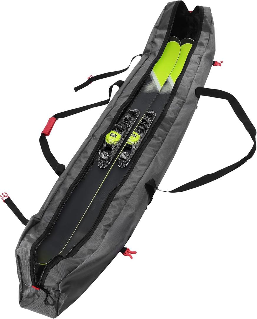 Navaris Ski Bag for Men and Women - 170cm (5.6 ft) - Ski Bag for 1 Pair of Skis and Poles with Zipper, 2 Straps with Buckles and Carrying Handle
