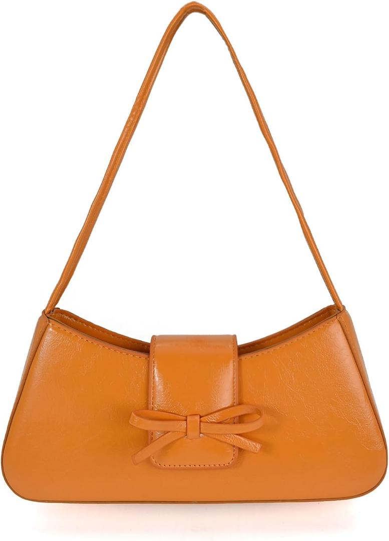 KAMEILONG Trendy Red Shoulder Bag for Women Patent Leather Hobo Handbags Y2K Purses Clutch Bag Cute Bow Purse
