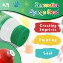 Washable Finger Paint with a Sponge Head, 12 Colors (1.69fl oz/Tube) Non-Toxic, Toddler Painting Set for Kids Boys Girls Gifts, Hand-Painted DIY, Ages 1-3 4 5 6+