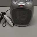 Amazon Basics Ceramic Space Heater, Portable Indoor Heating Solution, With Overheat and Tip-Over Protection, Thermostat, Non-Oscillating, 1500W, Fast Heating, 7.52"D x 6.34"W x 9.45"H, Silver