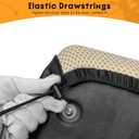 Golf Cart Seat Covers for Yamaha G22 G19 G16 G9 G2 Front Standard Seat Cushion,Cooling Mesh and Vinyl Leather Yamaha Seat Covers with Pockets,No Stapler Needed Replacement Front Seat Cover(Beige)