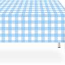 6 Pack Blue and White Checkered Tablecloth, Blue Plastic Table Cloths for Parties Disposable, 54 x 108 inch Waterproof Blue Gingham Camping Tablecloth for Birthday, Party, Picnic