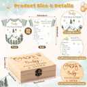 Winter Adventure Baby Shower Game - 50Pcs Baby It's Cold Outside Winter Wonderland Snowflake Advice & Prediction Cards with Wooden Keepsake Box for Christmas Party Decor Supplies Gift