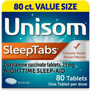 Unisom SleepTabs, Nighttime Sleep-aid, Doxylamine Succinate, 80 Tablets