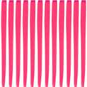 YaFex 12 Pcs Clip in Hair Extensions, 22 Inch Colored Hair Extensions Party Highlights Long Straight Synthetic Hairpieces for Women (Hot Pink)