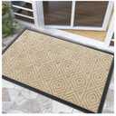 Yimobra Door Mat, Outdoor Indoor Entrance Welcome Mat, Heavy Entry Front Door Mat, Stain & Fade Resistant, Low Profile, Sturdy Rubber, Easy Clean Patio Floor Mat, Waterproof, 36 x 24, Light Beige