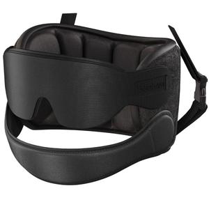 Airplane Pillow Combo with Chin Strap, Travel Pillows for Airplanes with Sleep Eye Mask, Plane Pillow for Long Flights, Car Road Trip, 360° Headrest, Stop Bobblehead, Black