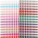 Maitys 720 Pieces 30 Sets Medium Square Press on Nails Glossy Fake Nails Solid Color Artificial Tips Full Cover for Women Girls Ballerina DIY (Classic Colors)