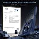 TOCOL Magnetic for iPhone 12 Pro Max Case, Upgraded Full Camera Protection, Compatible with Magsafe, Drop Protection, Translucent Matte Back Bumper Phone Cover 6.7-InchDark Blue