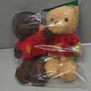 two teddy bears red shirt
