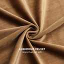 Benedeco Camel Velvet Curtains for Bedroom Window, Super Soft Luxury Drapes, Room Darkening Thermal Insulated Rod Pocket Curtain for Living Room, W52 by L84 inches, 2 Panels