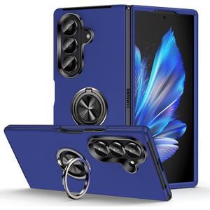 for Samsung Galaxy Z Fold 7 Case, Z Fold 7 Case Built-in Metal Ring Holder Kickstand, Ulra Slim Fit Shockproof Protective Phone Cases for Samsung Galaxy Fold7, Blue
