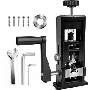 Wire Stripper Machine, 2-in-1 Drill-Powered & Hand Crank Manual Wire Stripping Tool, Alloy Cable Peeler for 1-16mm (0.06"-0.62") Scrap Copper Recycling, W/Replaceable Blades & Toolkit (Black)