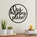 Vintage Circular Metal Wall Art Set of 2 - Decorative Signs & Plaques for Outdoor Spaces, Perfect Patio Decor with Artistic Lettering, Durable Patio Wall Decor for Garden and Entrance