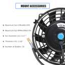7 Inch Slim Fan Push Pull Electric Radiator Cooling Fan Universal High Performance 12V 80W Motor with Fan Mounting Kit (Black)