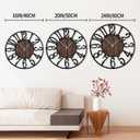 1st owned Large Wall Clock for Living Room Decor- 20" Decorative Antique Silent Non Ticking,Battery Operated,Black Metal,Wood Clocks for Farmhouse,Dining Room,Bedroom,Kitchen - Arabic Numerals