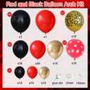 145pcs Red and Black Balloon Arch Kit with Leopard Cheetah Print Balloons for Womens Birthday Decorations, Baby Shower Bachelorette Spa Party Decorations