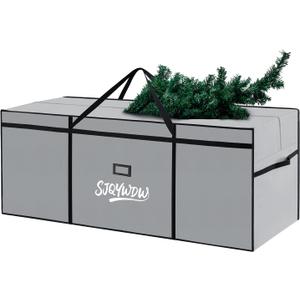 Small Christmas Tree Storage Bag 4Ft/5Ft Heavy Duty Reusable 600D Oxford Fabric Moistureproof Dustproof Christmas Tree Bag for Short Artificial Tree(39" X 12" X 24", Gray)