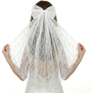 Bride Veils For Bachelorette Party Wedding - Lace Small Veil Bow Clip For Women Bridal Shower - Bridal Bow Velo De Novia Para Boda Elegant Wedding Hair Accessories