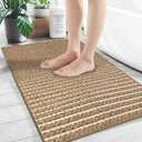 Braided Bath Mat,Boho Small Bathroom Rugs Non Slip Washable Super Absorbent Quick Dry Farmhouse Bathroom,Bedroom Decor,17"x24"Brown