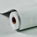 Haimin Grasscloth Wallpaper Textured 24in X 393in Fabric Contact Paper Textured Linen Peel and Stick Self-Adhesive Thick Vinyl Embossed Wallpaper (Light Green)