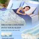 ZonLi Cooling Blanket for Hot Sleepers, 90"x108" King Size Lightweight Cool Touch Breathable Summer Blanket for Night Sweats, All-Season Cold Blankets, Coastal Blue