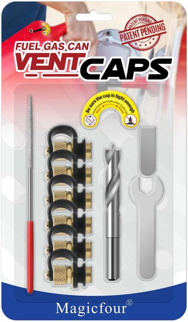 Magicfour Fuel Gas Can Vent Caps, 6 Pack Fuel Gas Tank Vent Caps Gas Can Replacement Vent Plug Gas Jug Vent Caps for Gas Fuel Water Can Jug to Allow Faster Flowing