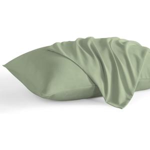Online Bedding Linen Travel Pillowcase 13 x 18 Inch, 100% Egyptian Cotton Set of 2 Toddler Pillowcase Zipper Closer 600 Thraed Count - Toddler Travel 13x18 Zipper, Moss Solid