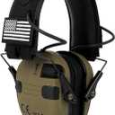 Electronic Ear Protection for Shooting with 5X Sound Amplification, Active Ear Protection for Gun Range, NRR 23dB Hearing Protection for Shooters, Noise Reduction Headphones for Hunting, Shooting (Brown)