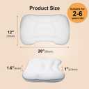 1Pc Toddler Pillow with Reversible Fabrics, Kids Pillow for Sleeping, Breathable and Cooling, Toddler Neck Pillow for Back & Side & Stomach Sleeping, Machine Washable 12x20 in (Pink)