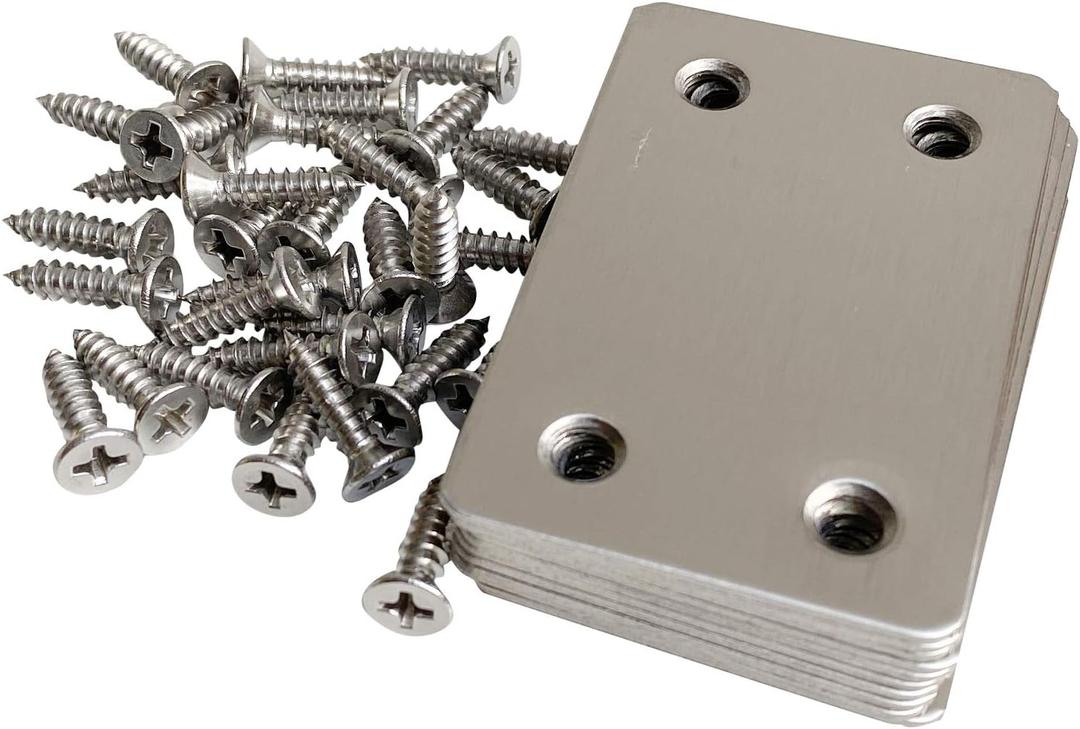 2.4 x 1.5 Inch Metal Flat Straight Brace Bracket 1.2 MM Thickness Metal Flat Straight Mending Plates Fixing Corner Brace 12 Pcs for Furniture, Wood, Shelves, Cabinet