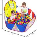 Eocolz Kids Ball Pit Large Pop Up Childrens Ball Pits Tent for Toddlers Playhouse Baby Crawl Playpen with Basketball Hoop and Zipper Storage Bag, 4 Ft/120CM, Balls Not Included (Blue Yellow Red)