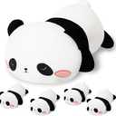 SQEQE Panda Stuffed Animals with Babies Inside Belly - 1 Mommy Stuffed Panda with 4 Cute Babies Plushie Gifts Ideal for Kids and Adults