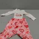 My First Valentines Newborn Baby Girl Outfits Letter Romper Love Heart Print Bell-Bottom Flare Pants Headband (White, 9-12 Months)