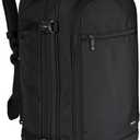 Amazon Basics Travel Backpack, Carry-On with Laptop Compartment, 40L Capacity, Expandable for 10% Extra Space, Convertible Backpack & Shoulder Bag, Multiple Pockets, 15.8"W x 21.5"H x 8.3"D, Black