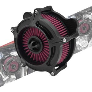 Air Cleaner Filter Aluminum Fit for Harley Touring Road King Street Glide Softail Sportster Dyna (Black Housing Red Element, B For Touring 00-07,Softail 00-15,Dyna 00-17)
