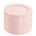bUCLA 100Pieces Pink Plastic Dessert Plates - 6.25inch Pink Dessert Plates Disposable - Premium Hard Pink Appetizer Plates -Small Cake Plates for Wedding, Party&Easter
