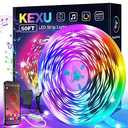 KEXU LED Strip Lights 50ft Led Lights for Bedroom Music Sync RGB Color Changing Led Lights Strip with Smart APP Lights for Bedroom Room Decor