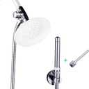 Shower Enema System with 100 Inches Hose, Diverter, Water Control Valve for Men and Women Portable Cleaning, Enema Nozzle Kit Cleaner Attachment (Polished Chrome)