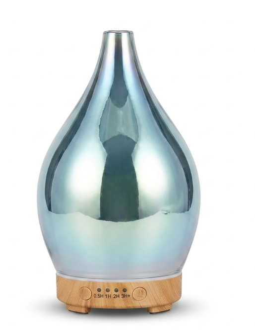 Porsene Oil Diffuser 3D Glass Aromatherapy Ultrasonic Humidifier 100ML, Chrome