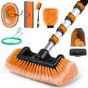 18FT Reach Car Wash Brush with Long Handle, 9-pcs Car Cleaning Kit