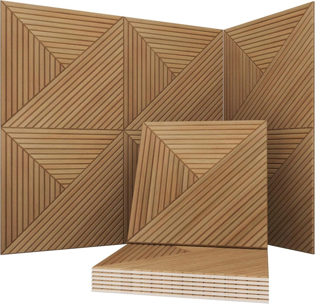 Soon Global Acoustical Wall Panels, 6-Piece 23.62 X 23.62 Inches Art Acoustic Panels, Decorative Acoustic Panels, Acoustic Wall Panels, Sound Absorbing Wall Art, Arcadian Vortex, 72 X 48 Inches