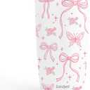 SANDJEST Bow Tumbler 20oz, Stainless Steel Travel Cup with Lid, Insulated Coffee Mug, Bow Gifts for Women Girls Friends Sisters on Birthday Christmas (White)